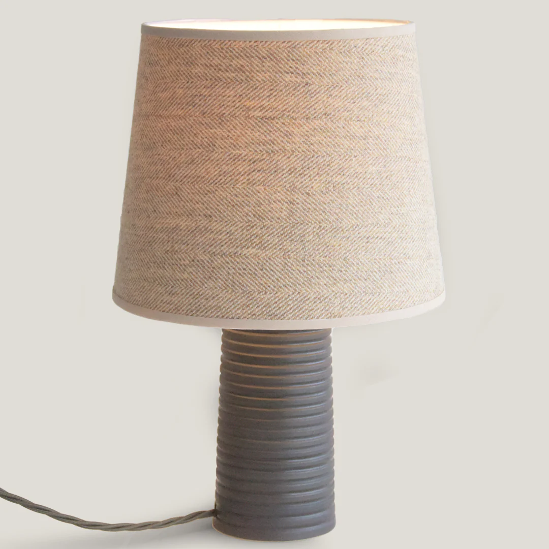 Black Ridged Small Tapered Lamp - Image 3