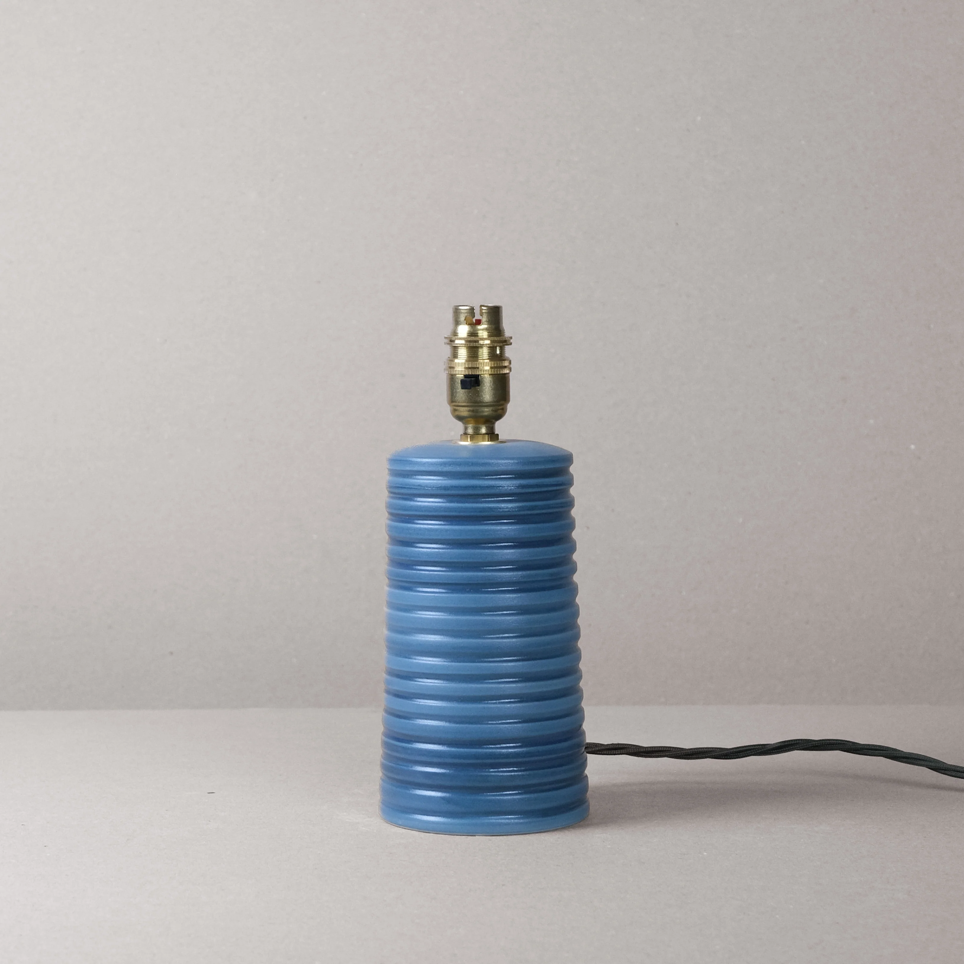Blue Ridged Small Tapered Lamp