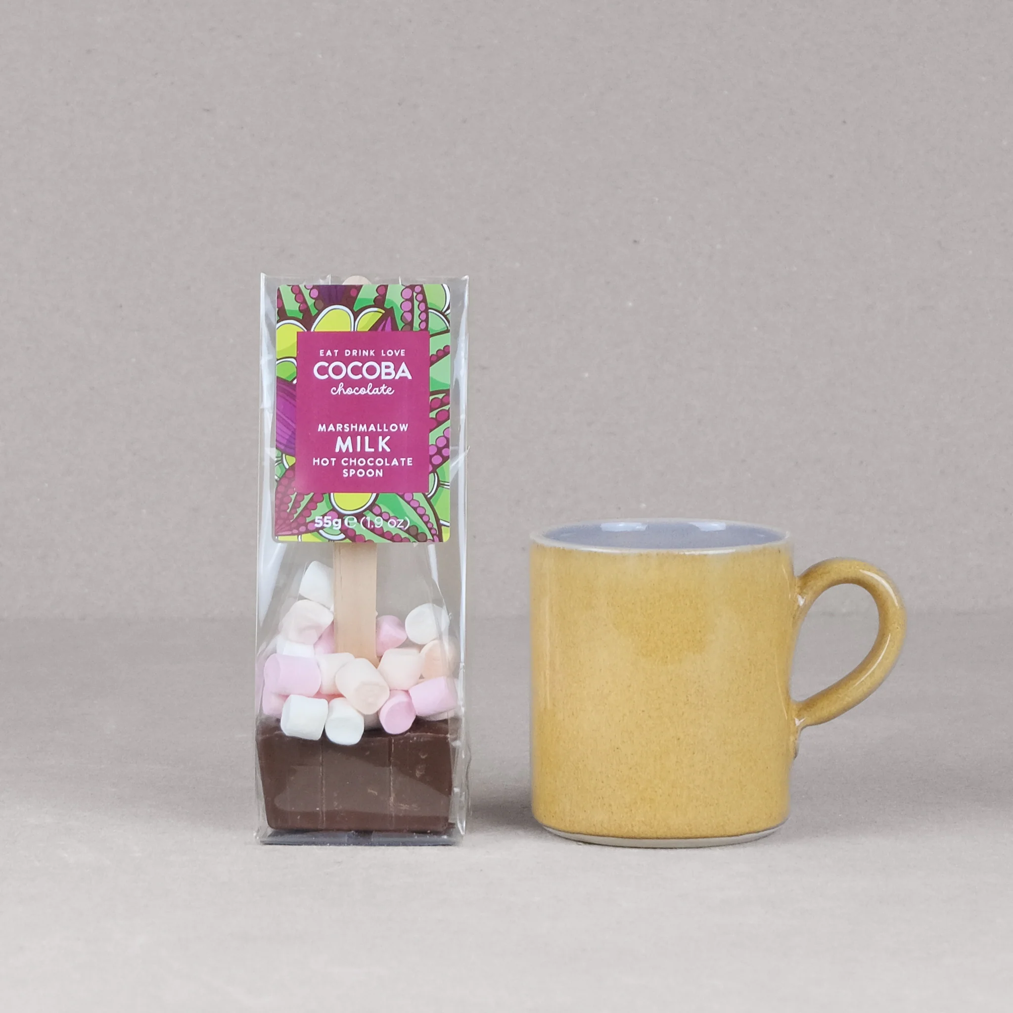 Canary Medium Mug With Hot Chocolate Stirrer
