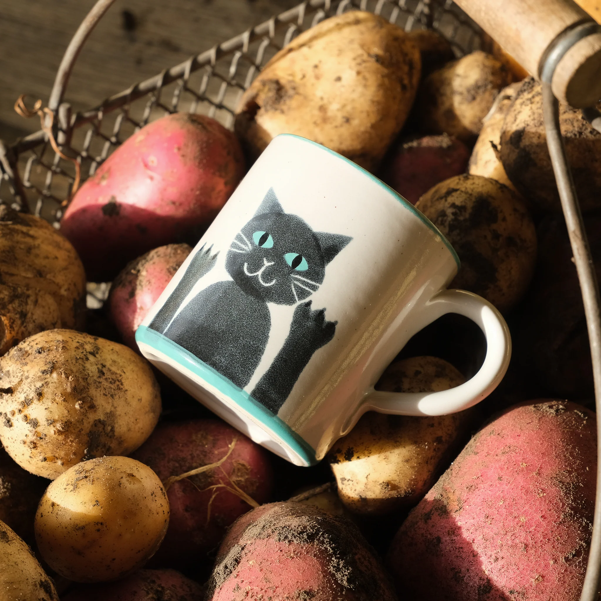 Cat Medium Mug With Hot Chocolate Stirrer - Image 2
