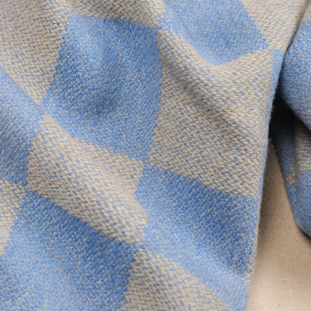 Lapis Lazuli Merino Check Scarf - Image 4
