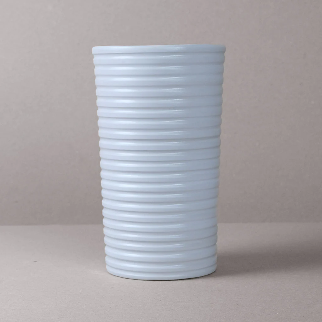 White Ridged Large Vase - Image 2